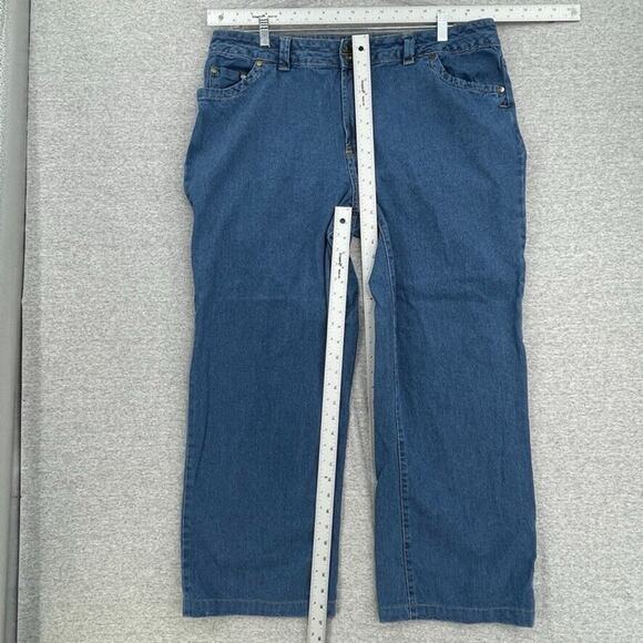 Women Within Jeans Womens 18W Plus Blue Denim Straight Leg 5 Pocket Cotton - Picture 9 of 12